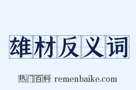 雄材反义词是什么意思的图片